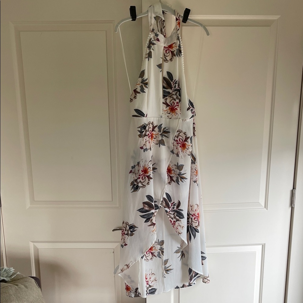 fab'rik White Floral Backless Dress